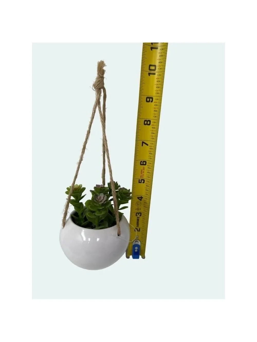 Plant Artificial Hanging Miniature Succulent Plant Faux Fake Ceramic Green White